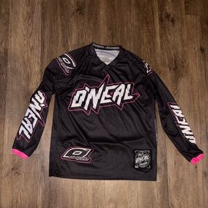 O'Neal black and pink youth XL motocross jersey with padded elbows